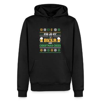 Boire de la bière Noël moche Noël - Sweat à capuche Premium bio Homme - noir - Devant - Nico (187cm)