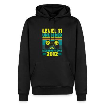 Level 11 Unlocked 2012 Zocken 11. Geburtstag Gamer - Männer Premium Bio Hoodie - Schwarz - Vorne - Nico (187cm)