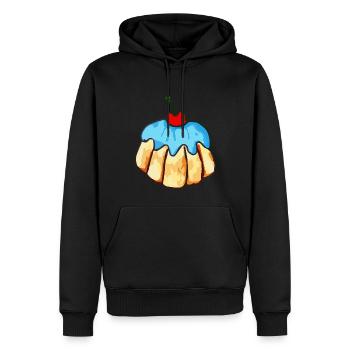 Cupcake - Petit Gâteau - Sweat à capuche Premium bio Homme - noir - Devant - Nico (187cm)