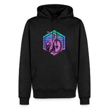 MTB Downhill Mountainbike DH Bike - Männer Premium Bio Hoodie - Schwarz - Vorne - Nico (187cm)