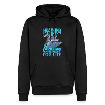 Mari et femme Partenaires de croisière pour la vie - Sweat à capuche Premium bio Homme - noir - Devant - Nico (187cm)