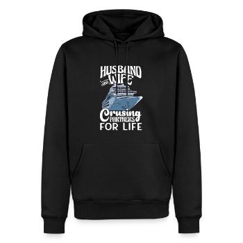 Mari et femme Partenaires de croisière pour la vie - Sweat à capuche Premium bio Homme - noir - Devant - Nico (187cm)