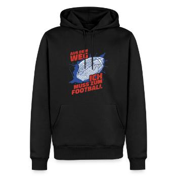 Aus Dem Weg Ich Muss Zum Football - Männer Premium Bio Hoodie - Schwarz - Vorne - Nico (187cm)