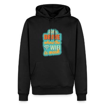Camping Camper Outdoor Sommer Design - Männer Premium Bio Hoodie - Schwarz - Vorne - Nico (187cm)