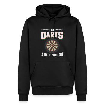 Dart & Bier Lustiger Darts Spruch - Männer Premium Bio Hoodie - Schwarz - Vorne - Nico (187cm)