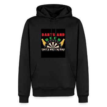 Dart & Bier Lustiger Darts Spruch - Männer Premium Bio Hoodie - Schwarz - Vorne - Nico (187cm)