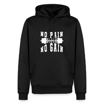 Bodybuilder Kraftsport Fitness Motiv - Männer Premium Bio Hoodie - Schwarz - Vorne - Nico (187cm)