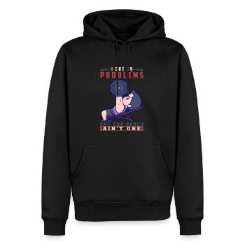 Bodybuilder Kraftsport Fitness Motiv - Männer Premium Bio Hoodie - Schwarz - Vorne - Nico (187cm)