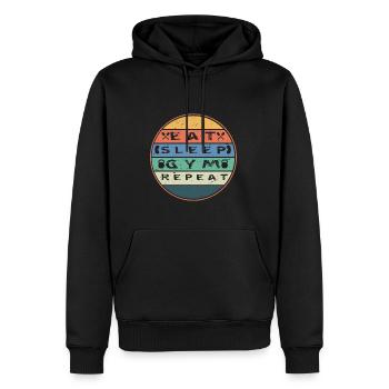 Bodybuilder Kraftsport Fitness Motiv - Männer Premium Bio Hoodie - Schwarz - Vorne - Nico (187cm)