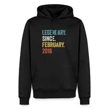 Legendary Since February 2016 7. Geburtstag - Männer Premium Bio Hoodie - Schwarz - Vorne - Nico (187cm)