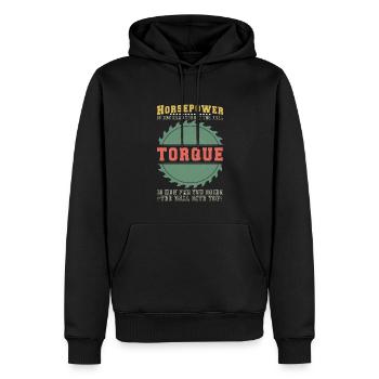 Tuning Spruch für Motorsport / Auto Fans - Männer Premium Bio Hoodie - Schwarz - Vorne - Nico (187cm)