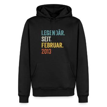 10 ans de légende depuis février 2013 10e anniversaire - Sweat à capuche Premium bio Homme - noir - Devant - Nico (187cm)