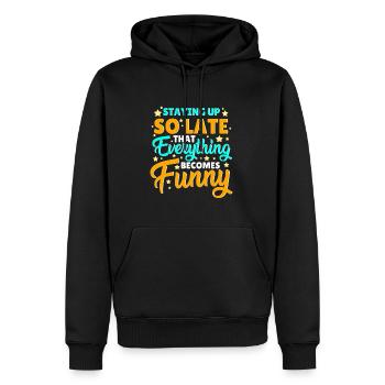 Schlafen Schlaf Langschläfer Spruch - Männer Premium Bio Hoodie - Schwarz - Vorne - Nico (187cm)