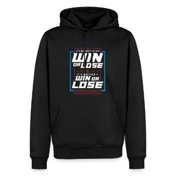 Win Or Loose Inspiration Growth Mindset - Männer Premium Bio Hoodie - Schwarz - Vorne - Nico (187cm)