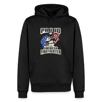 Feuerwehrmann Feuerwehr & Sprüche - Männer Premium Bio Hoodie - Schwarz - Vorne - Nico (187cm)
