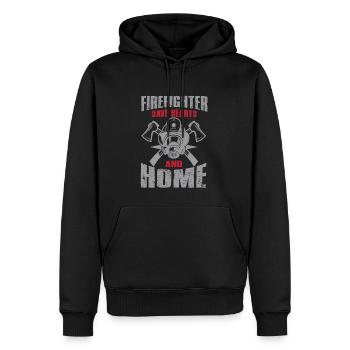 Feuerwehrmann Feuerwehr & Sprüche - Männer Premium Bio Hoodie - Schwarz - Vorne - Nico (187cm)