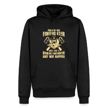 Feuerwehrmann Feuerwehr & Sprüche - Männer Premium Bio Hoodie - Schwarz - Vorne - Nico (187cm)