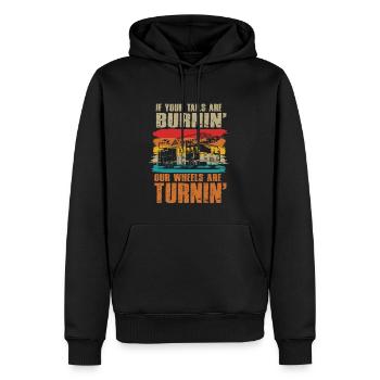Feuerwehrmann Feuerwehr & Sprüche - Männer Premium Bio Hoodie - Schwarz - Vorne - Nico (187cm)