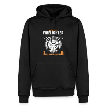 Feuerwehrmann Feuerwehr & Sprüche - Männer Premium Bio Hoodie - Schwarz - Vorne - Nico (187cm)