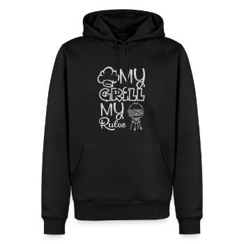 Lustiger Grill-Spruch I Grillen Motiv - Männer Premium Bio Hoodie - Schwarz - Vorne - Nico (187cm)