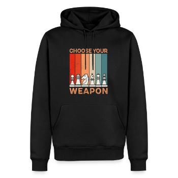 Choose Your Weapon Schachbrett Schachspieler - Männer Premium Bio Hoodie - Schwarz - Vorne - Nico (187cm)