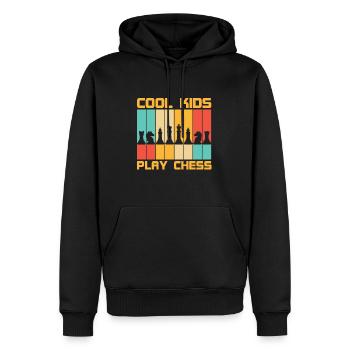 Cool Kids Play Chess Chess Pieces Chess Player - Men’s Premium Organic Hoodie - black - Front - Nico (187cm)