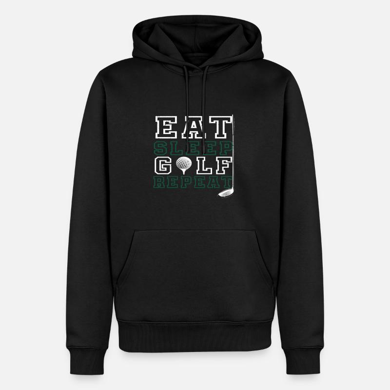 Golf Geschenk Witz Golfspieler Golfer - Männer Premium Bio Hoodie - Schwarz