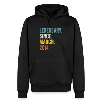 9 ans Légendaire depuis mars 2014 9ème anniversaire - Sweat à capuche Premium bio Homme - noir - Devant - Nico (187cm)