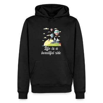 Heißluftballon & Ballon Fahrer Geschenk - Männer Premium Bio Hoodie - Schwarz - Vorne - Nico (187cm)