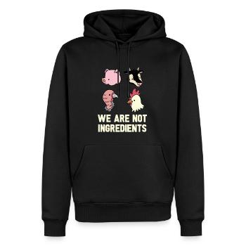 Vegan Fleischlos Tierlieb & Veganer - Männer Premium Bio Hoodie - Schwarz - Vorne - Nico (187cm)