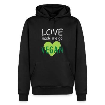 Vegan Fleischlos Tierlieb & Veganer - Männer Premium Bio Hoodie - Schwarz - Vorne - Nico (187cm)