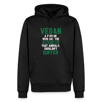 Vegan Fleischlos Tierlieb & Veganer - Männer Premium Bio Hoodie - Schwarz - Vorne - Nico (187cm)