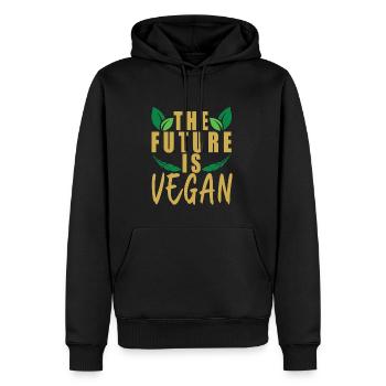 Vegan Fleischlos Tierlieb & Veganer - Männer Premium Bio Hoodie - Schwarz - Vorne - Nico (187cm)