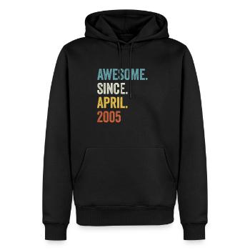 18 ans Génial Depuis avril 2005 18ème anniversaire - Sweat à capuche Premium bio Homme - noir - Devant - Nico (187cm)