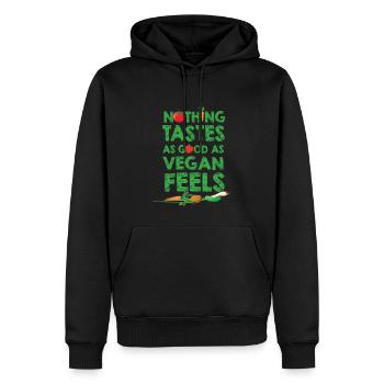 Vegan Fleischlos Tierlieb & Veganer - Männer Premium Bio Hoodie - Schwarz - Vorne - Nico (187cm)