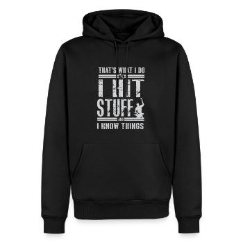 Lustiger Schmied Spruch & Schmieden - Männer Premium Bio Hoodie - Schwarz - Vorne - Nico (187cm)