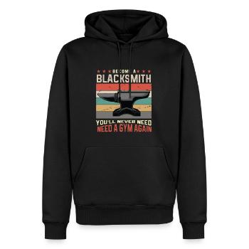Lustiger Schmied Spruch & Schmieden - Männer Premium Bio Hoodie - Schwarz - Vorne - Nico (187cm)