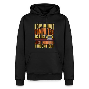 Lustiger Informatiker Spruch, Informatik - Männer Premium Bio Hoodie - Schwarz - Vorne - Nico (187cm)