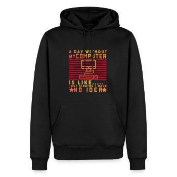 Lustiger Informatiker Spruch, Informatik - Männer Premium Bio Hoodie - Schwarz - Vorne - Nico (187cm)