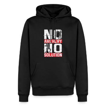 Lustiger Bogensport Spruch Bogenschießen - Männer Premium Bio Hoodie - Schwarz - Vorne - Nico (187cm)
