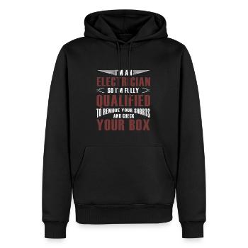Lustige Elektriker Sprüche I Eliktriker - Männer Premium Bio Hoodie - Schwarz - Vorne - Nico (187cm)