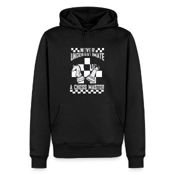 Lusitger Schachspieler Spruch I Schach - Männer Premium Bio Hoodie - Schwarz - Vorne - Nico (187cm)