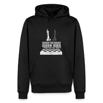 Lusitger Schachspieler Spruch I Schach - Männer Premium Bio Hoodie - Schwarz - Vorne - Nico (187cm)