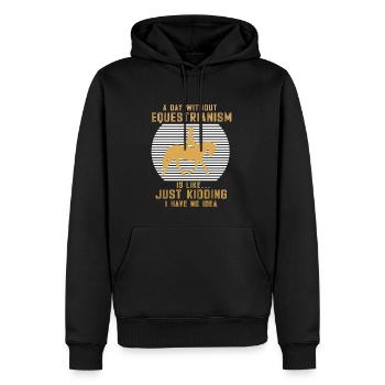 Schönes Reiten Pferde Spruch für Reiter - Männer Premium Bio Hoodie - Schwarz - Vorne - Nico (187cm)
