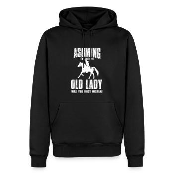 Schönes Reiten Pferde Spruch für Reiter - Männer Premium Bio Hoodie - Schwarz - Vorne - Nico (187cm)