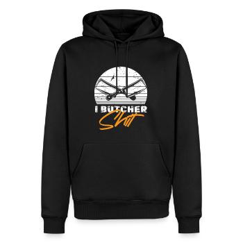 Metzger Fleischer Sprücher I Metzgerei - Männer Premium Bio Hoodie - Schwarz - Vorne - Nico (187cm)