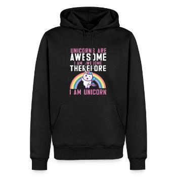 Lustiger Einhorn Spruch I Einhörner - Männer Premium Bio Hoodie - Schwarz - Vorne - Nico (187cm)