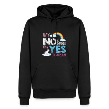 Lustiger Einhorn Spruch I Einhörner - Männer Premium Bio Hoodie - Schwarz - Vorne - Nico (187cm)