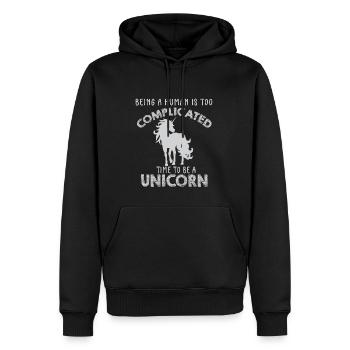 Lustiger Einhorn Spruch I Einhörner - Männer Premium Bio Hoodie - Schwarz - Vorne - Nico (187cm)