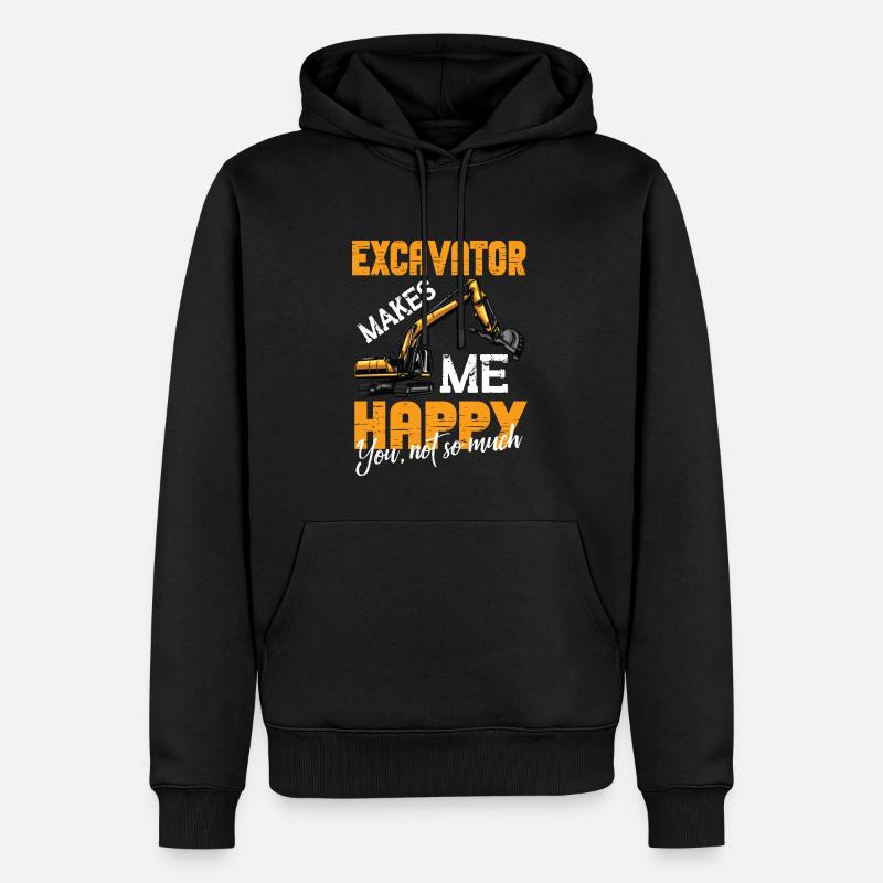 Lustiger Bagger Spruch für Baggerfahrer - Männer Premium Bio Hoodie - Schwarz